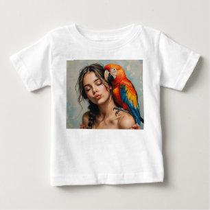 Girl and Parrot baby shirt