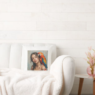 Girl and Parrot pillows