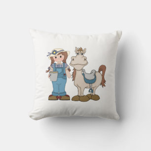 Girl and Pony Cushion