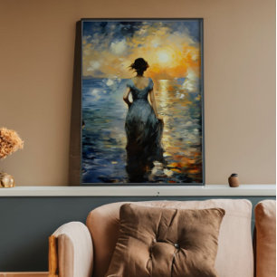 Girl and Sea Impressionism Photo Print
