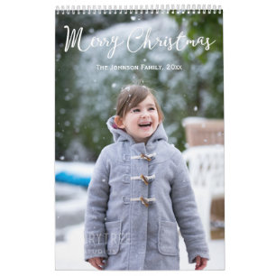 Girl And Snow Christmas Personalised Calendar