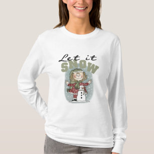 Girl and Snowman Let it Snow T-shirts