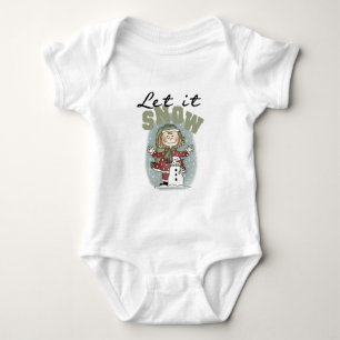 Girl and Snowman Let it Snow T-shirts
