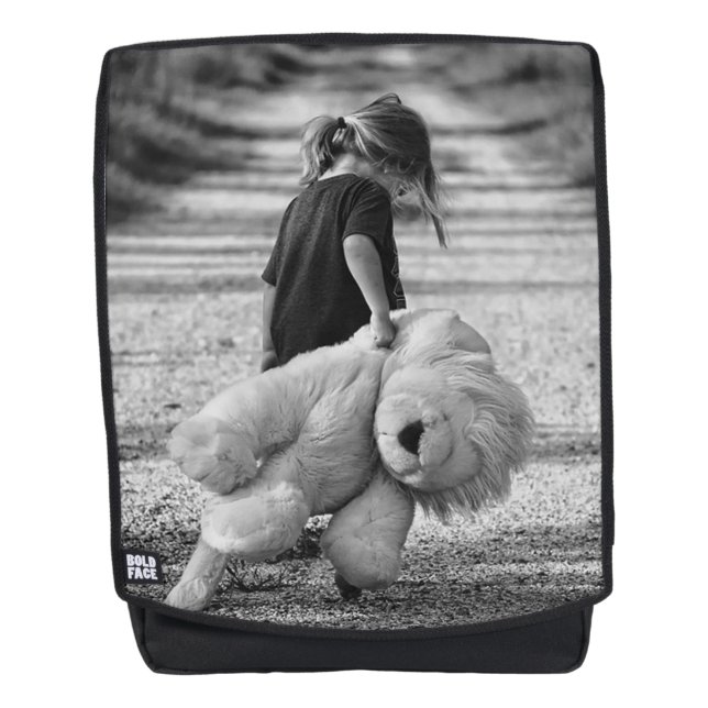 Girl and Teddy Bear Backpack (Front)