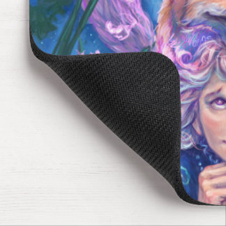 Girl and the magicfox stary fantasy mouse mat