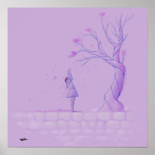 Girl and tree poster