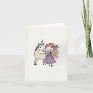 Girl and Unicorn Small Card
