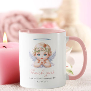Girl Angel Baptism Christening Thank You Favour Mug
