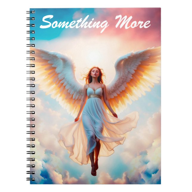 Girl angel religious christian flight fantasy art  notebook (Front)