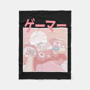 Girl Anime Kawaii Gaming Cute Video Game Women Gir Fleece Blanket
