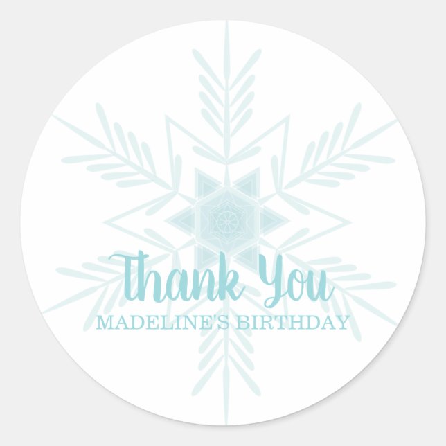 girl ANY AGE frozen WINTER WONDERLAND favour Classic Round Sticker (Front)