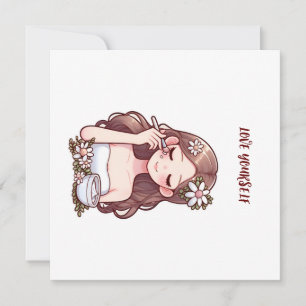 Girl applying skincare Love yourself Thank You Card
