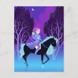 Girl Archer Riding a Horse  Postcard