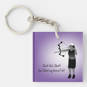 Girl Arm Amputee Pararcher Key Ring