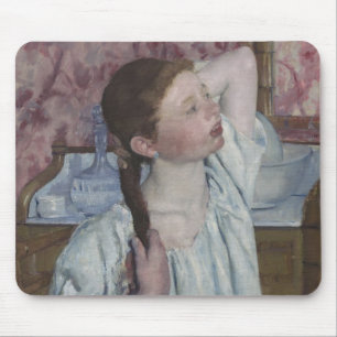 Girl Arranging Her Hair, 1886 (oil on canvas) Mouse Mat