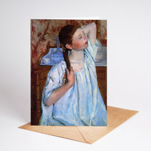 Girl Arranging Her Hair Mary Cassatt Card