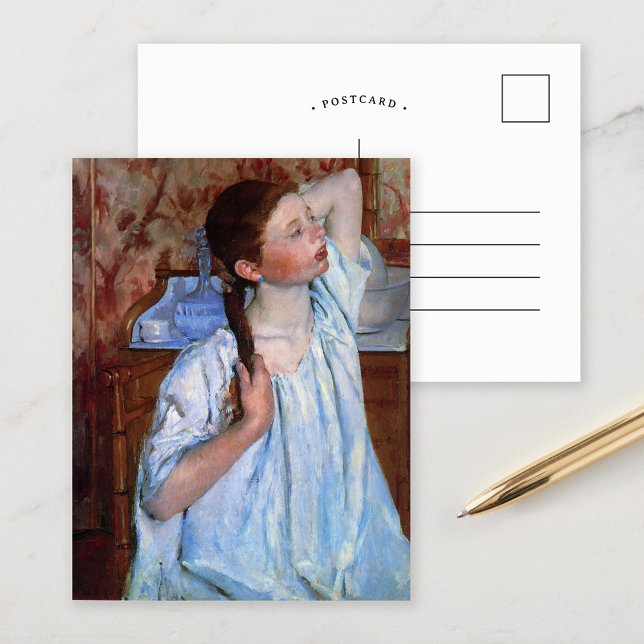Girl Arranging Her Hair | Mary Cassatt Postcard (Creator Uploaded)