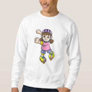 Girl as Skater with Skates & Helmet Sweatshirt