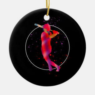 Girl at Bat Ceramic Tree Decoration