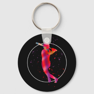 Girl at Bat Key Ring