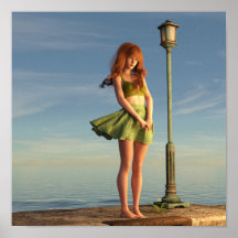 Girl At Lamp Post Painting