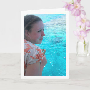 Girl at Red Sea Portrait Card