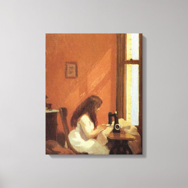 Girl At Sewing Machine, Edward Hopper Canvas Print (Front)