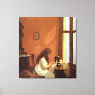 Girl At Sewing Machine, Edward Hopper Canvas Print