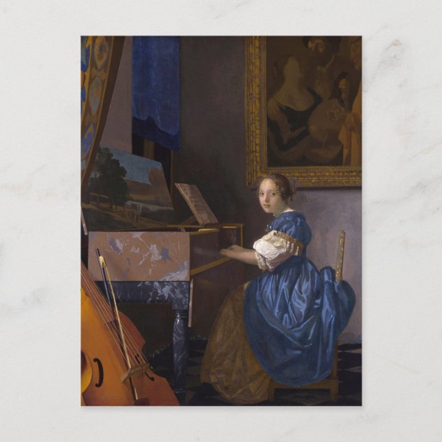 Girl at the Piano Postcard (Front)