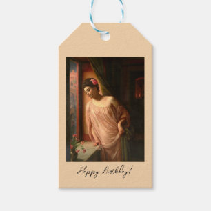 Girl at the window by Edward John Poynter Gift Tags