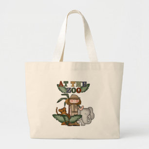 Girl At the Zoo Large Tote Bag