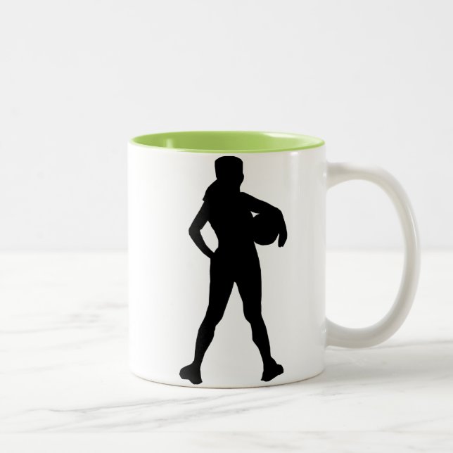 Girl Athlete; Cool Two-Tone Coffee Mug (Right)