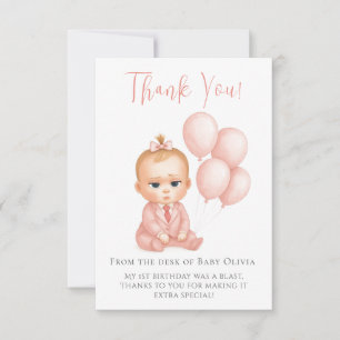 Girl Baby Boss Thank You Card – Pink Boss Baby