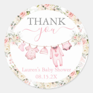 Girl Baby Clothes Baby Shower Classic Round Sticker