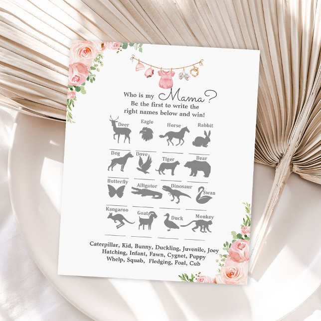 Girl baby clothes baby shower Who is my mama game (Creator Uploaded)