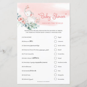 Girl Baby Elephant “Baby Shower” Around the World