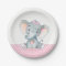 Girl Baby Elephant Baby Shower Paper Plates