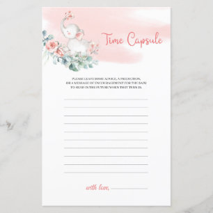 Girl Baby Elephant Eucalyptus wreath Time Capsule