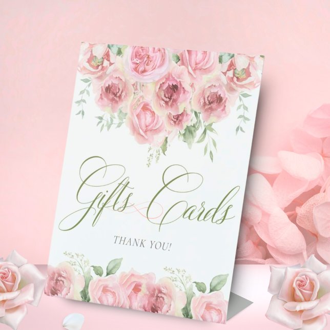 Girl Baby in Bloom Baby Shower Gifts and Cards Pedestal Sign (Creator Uploaded)