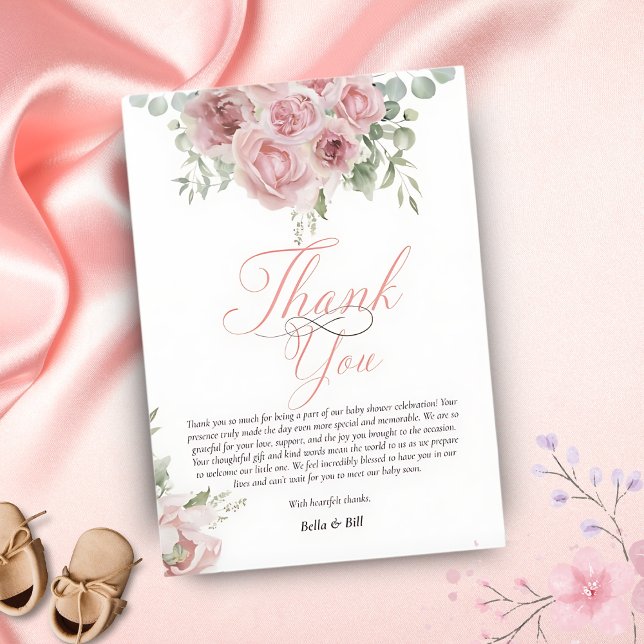 Girl Baby in Bloom Baby Shower Thank You Card (Creator Uploaded)