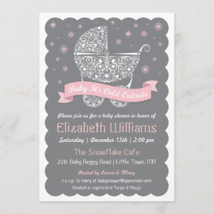 Girl Baby It's Cold Outside Shower Invitation