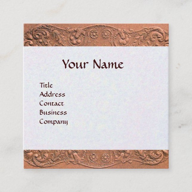 GIRL BABY SHOWER ANTIQUE PINK BUTTERFLY ,FLORAL SQUARE BUSINESS CARD (Front)
