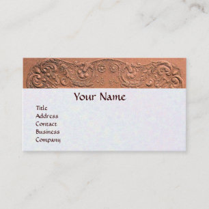 GIRL BABY SHOWER ANTIQUE PINK FLORAL MONOGRAM BUSINESS CARD