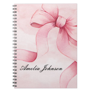 Girl Baby Shower Blush Pink Ribbon Coquette Notebook