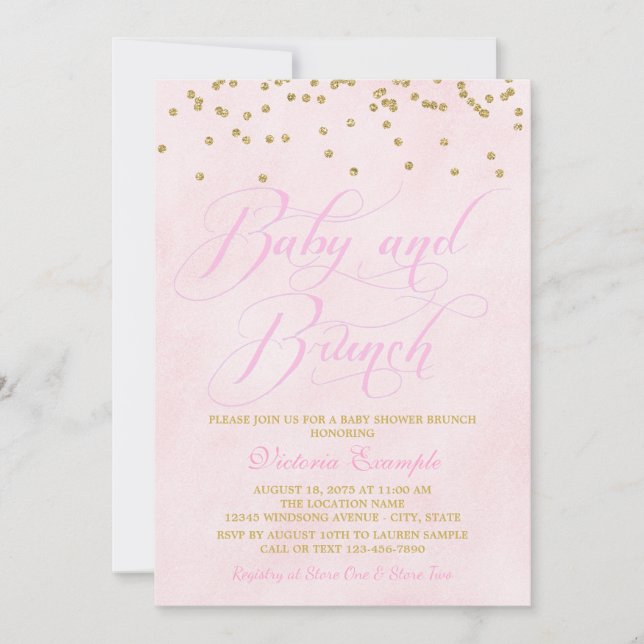 Girl Baby Shower Brunch Invitations (Front)