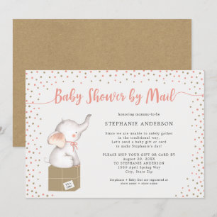 Girl Baby Shower by mail with shipping box Invitation
