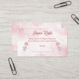 Girl Baby Shower Diaper Raffle Enclosure Card