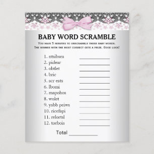 Girl Baby Shower Games Word Scramble Rhyme Quiz