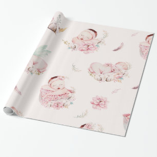 Girl Baby Shower Gift Wrapping Paper