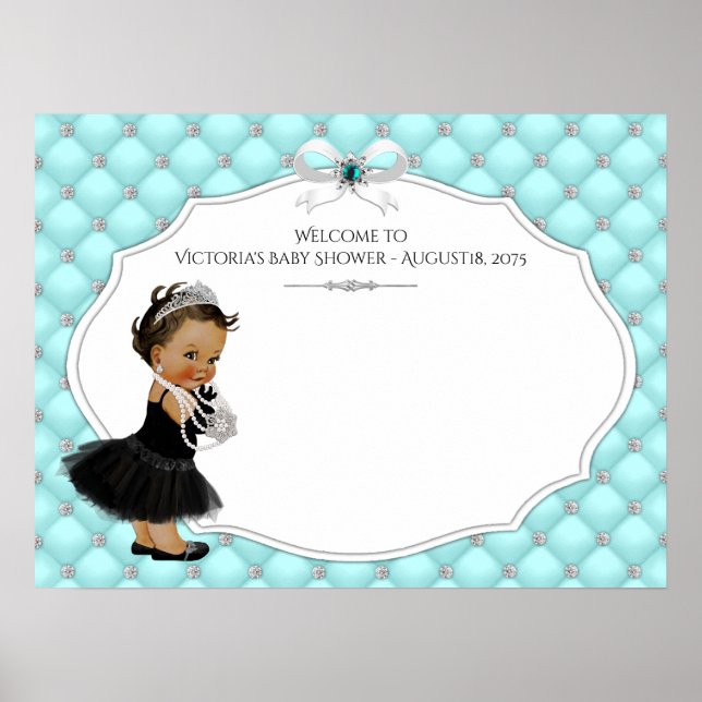 Girl Baby Shower Guest Book Signature Poster (Front)